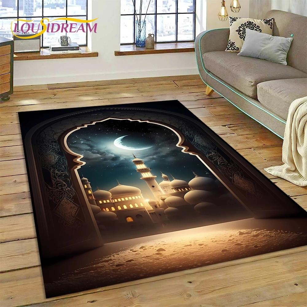 Мусульманский Ислам Молитва Коленопреклонение Поли Коврики Мандала Ковер Ковер для Спальни Гостиной Дома Диван Украшения, Большой Декор Напольный Коврик