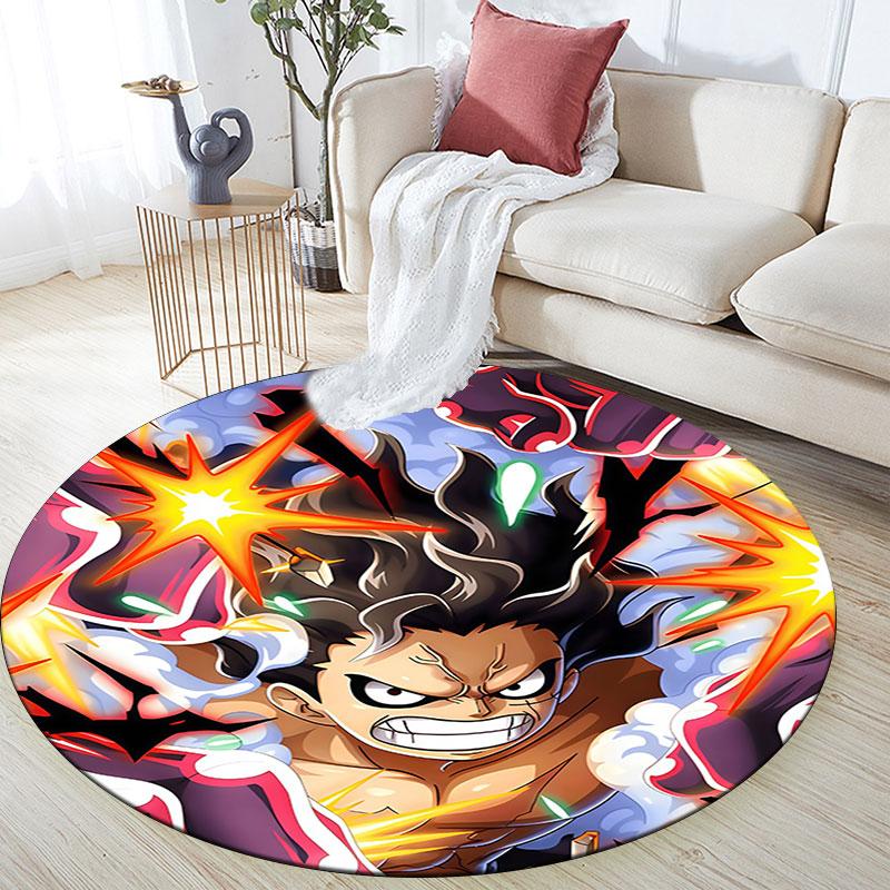 Monkey D Luffy,Round Area Rug,Carpet Rug for Living Room Bedroom Sofa Playroom Decor,Non-slip Floor Mat