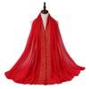Женский Мусульманский Кружевной Пузырчатый Шифоновый Хиджаб Платок Foulard Femme Musulman Исламские Платки на Голову Арабские Головные Уборы
