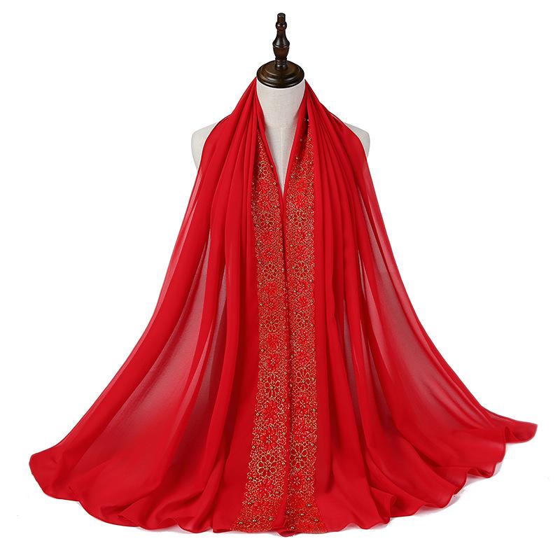 Женский Мусульманский Кружевной Пузырчатый Шифоновый Хиджаб Платок Foulard Femme Musulman Исламские Платки на Голову Арабские Головные Уборы