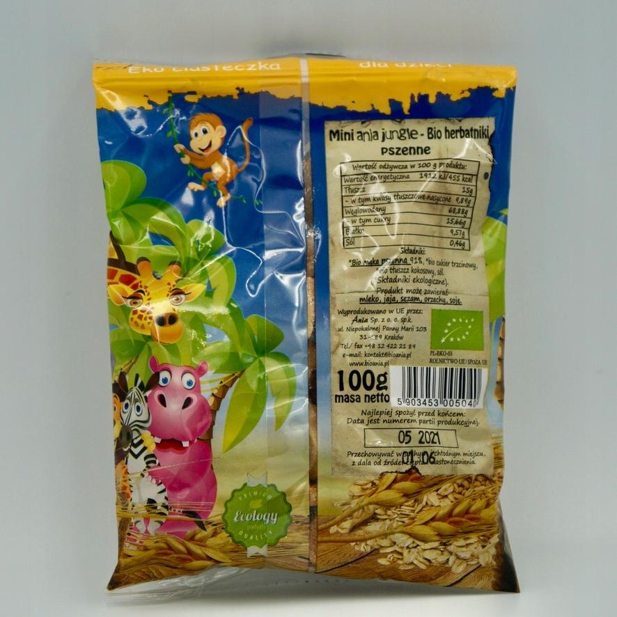 Organic Mini Jungle Biscuits Ania Mini Zoo 100g