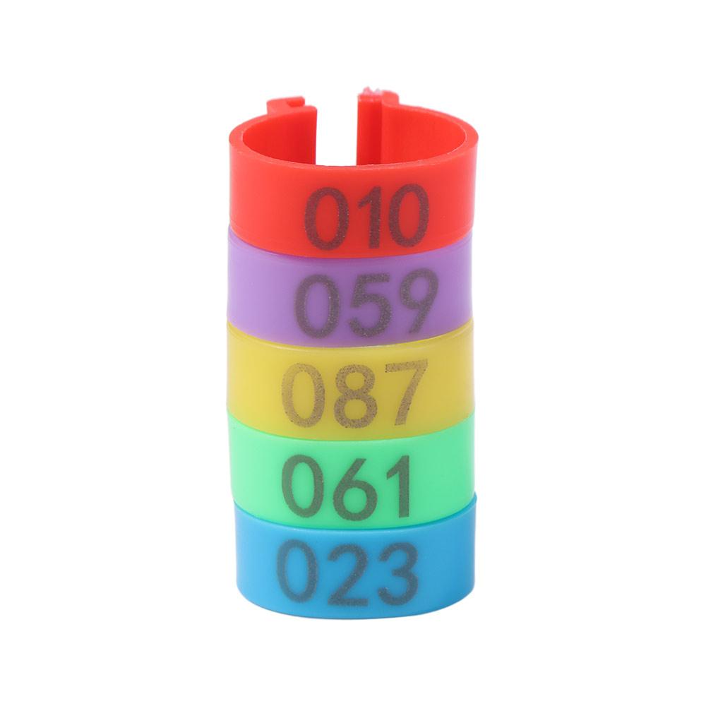100pcs Portable Poultry Leg Tags Mixed Colour Plastic Band Foot Ring 16/20mm with Number Letter Poultry Ankle Bands