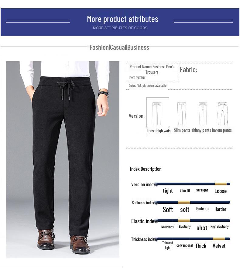 Мужские вельветовые брюки на флисовой подкладке - Эластичные, Свободного кроя, Прямого покроя для осени и зимы