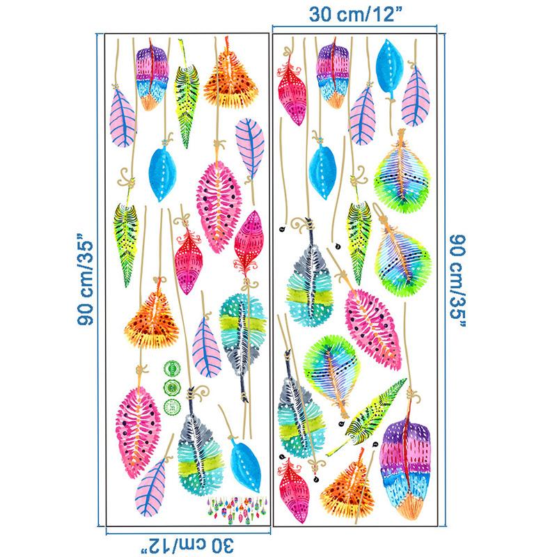 Настенная оклейка, окрашенная картина маслом, креативная цветная перо, декоративная живопись для гостиной, спальни