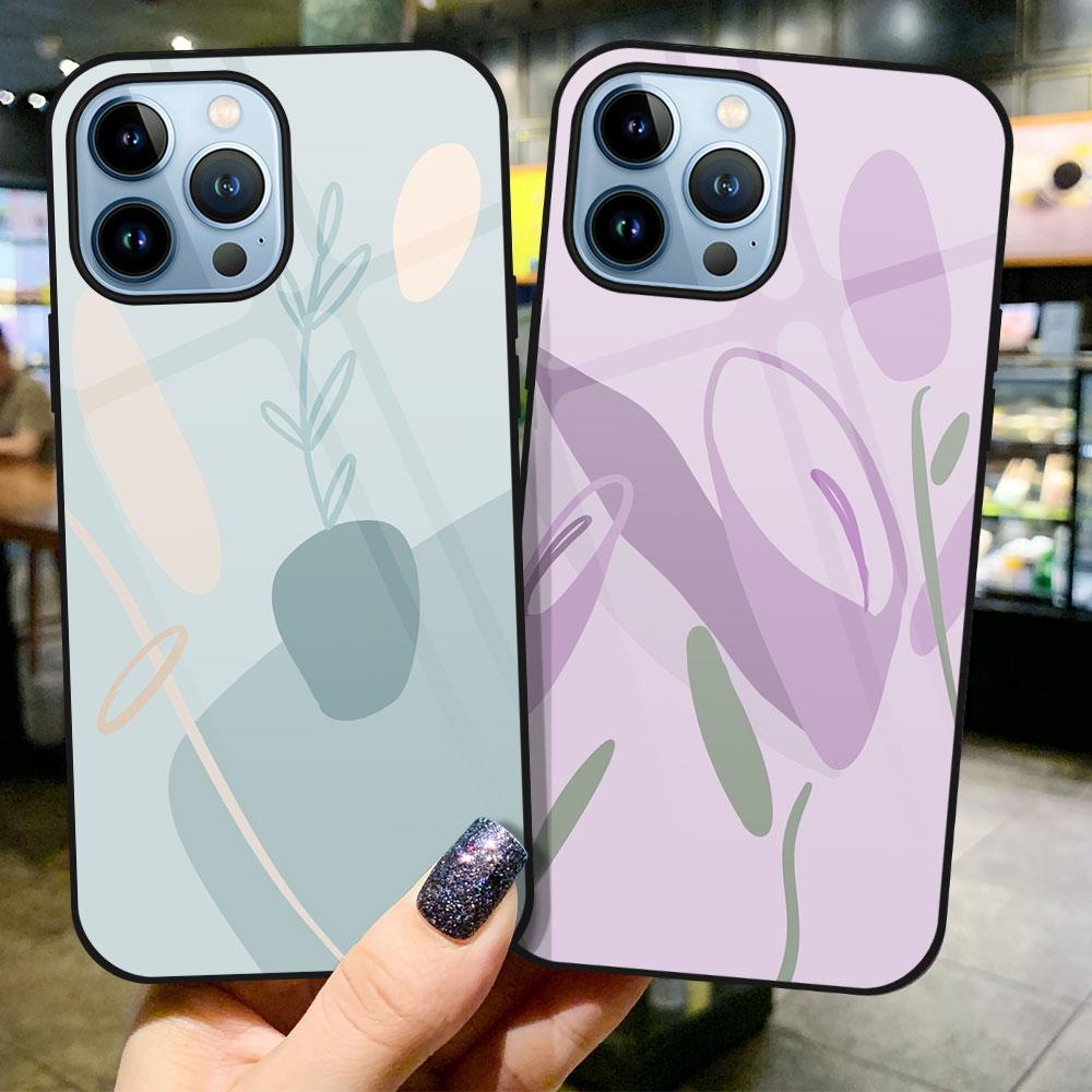 Чехол с абстрактным рисунком граффити для Iphone 14 13 12 Pro Max Mini Xs Xr X, чехол из закаленного стекла для Iphone 7 8 6s Plus Se 2022 11 Coque