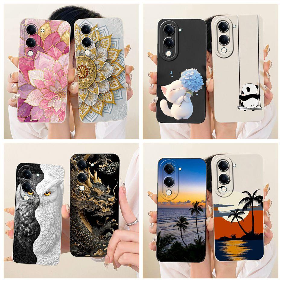 Чехол для Vivo Y04 4G V2430 Милый Конфетный Мультяшный Расписной Чехол Мягкий Силиконовый Чехол для Телефона Для Vivo Y29s Y 29s VivoY04 VivoY29s Fundas