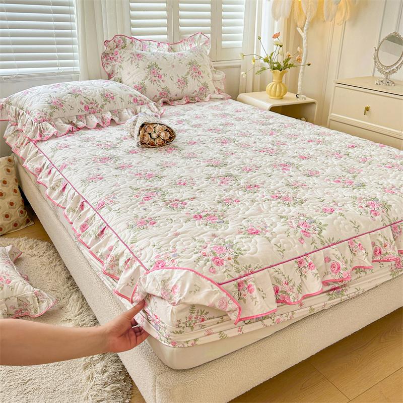 Покрывало, приятное для кожи, простое покрывало для кровати из чистого хлопка, эластичное постельное белье cubre colchón (Нет наволочки)