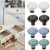 2pcs Retro Patterned Ceramic Drawer Handles, Home Cabinet Doors, Single Hole Handles With Screws