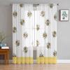 Spring Bee Texture Sheer Window Curtains for Living Room Kitchen Children Bedroom Voile Hanging Curtain