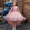 Kids Toddler Girl Dress Sleeveless Bow Knot 3D Flower Princess Dresses Children Tutu Girls Trailing Ball Gown