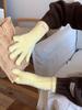Женские зимние перчатки для сенсорных экранов — теплые, простые, однотонные, с расширенной защитой запястья