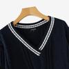 VONDA Women Autumn Warm V-Neck Long Sleeve Knitted Pullover Sweaters