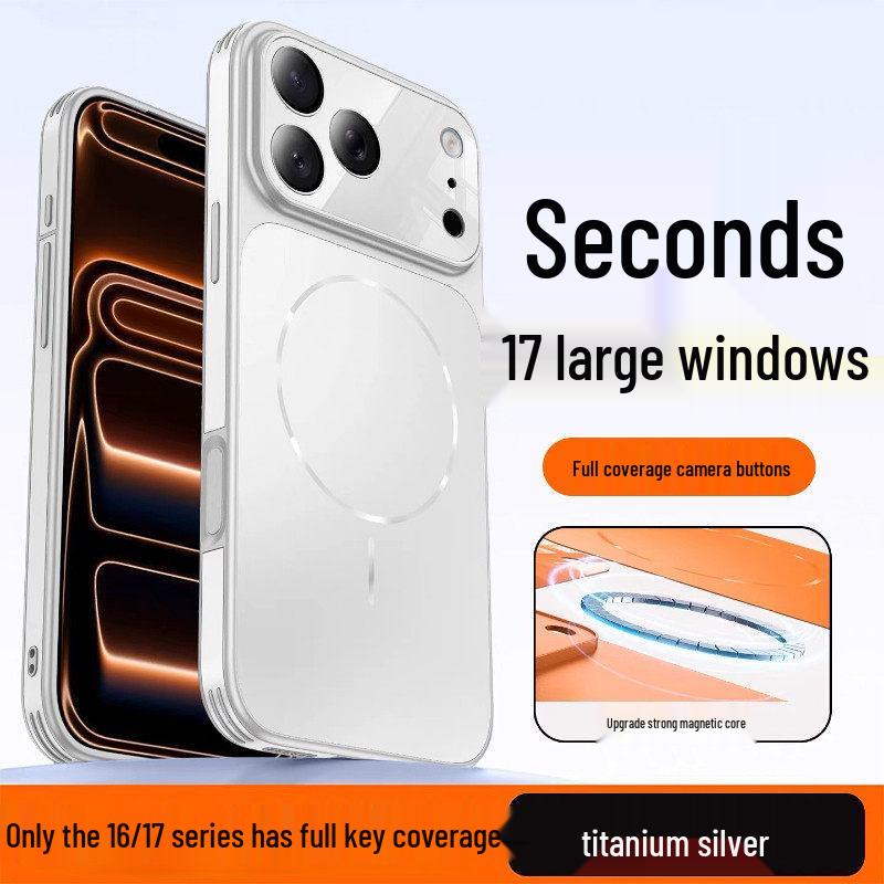 Магнитный чехол для Apple iPhone 16/17 Pro Max: Ударопрочный, Большое окно, Защита четырех углов