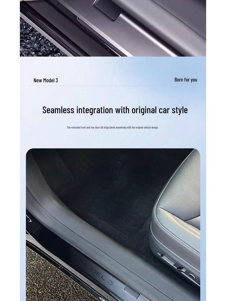 Пороги и угловые накладки на сиденья для Tesla Model Y/3 с передними/задними ковриками от пинков