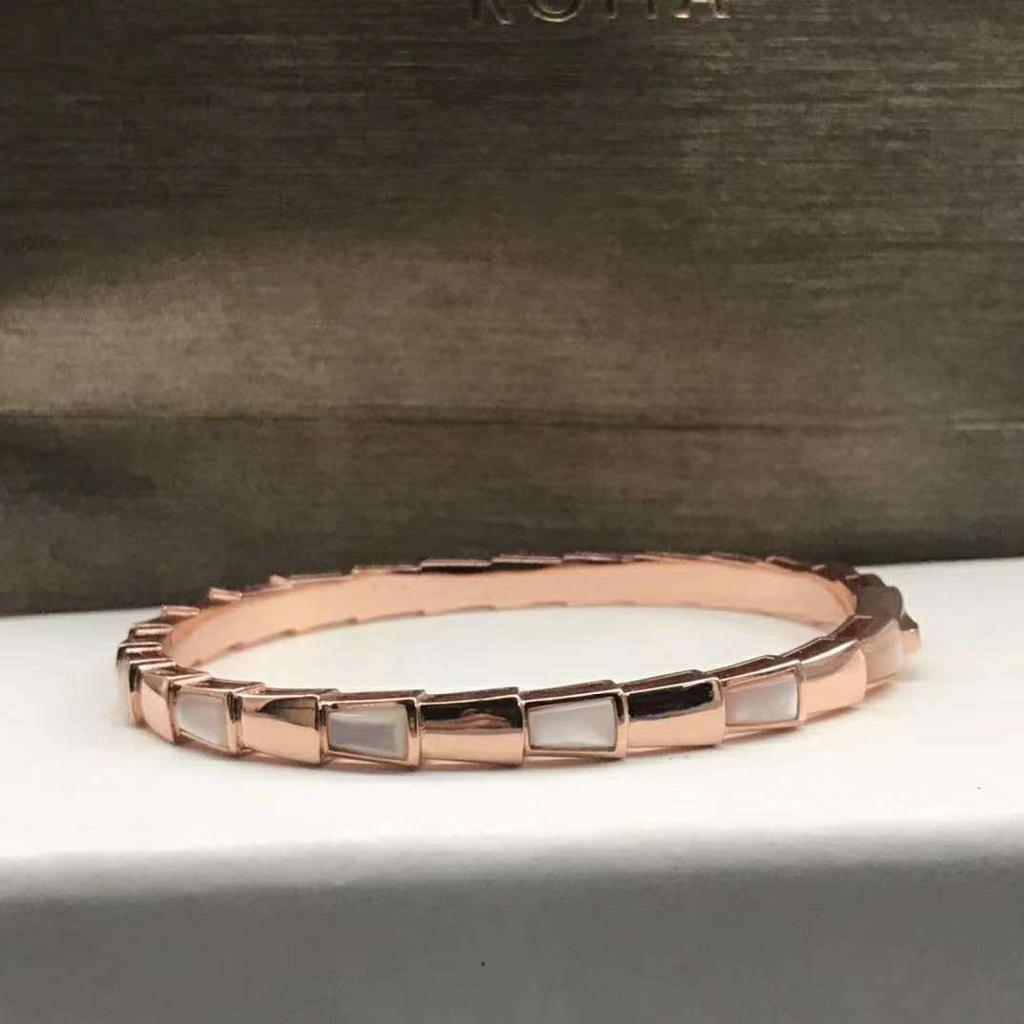 Браслет-змейка из стерлингового серебра с бриллиантами по всей длине, натуральным перламутром и агатом, цвета павлиньего пера для пар - Унисекс, европейский и американский стиль