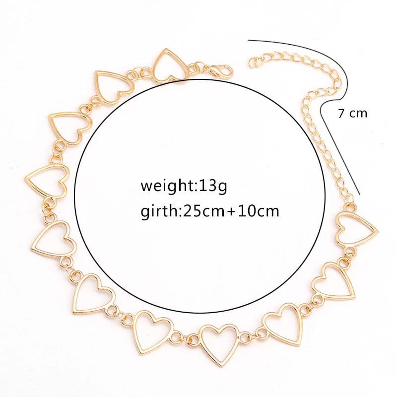 Independent Gothic Metal Hollow Connecting Heart Neck Chain Collar Necklace Women 'S Egirl Cosplay Aesthetic Jewelry Jewelry