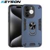 KEYSION Shockproof Armor Case for Itel A80 Soft Silicone+PC Camera Protection Ring Stand Phone Back Cover for Itel A80