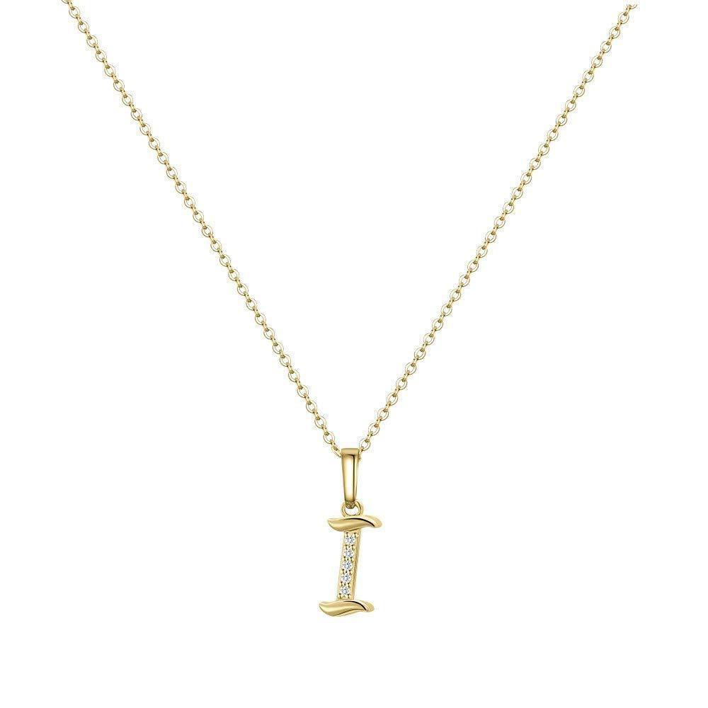 Европейское и американское простое и модное женское ожерелье с 26 заглавными буквами, позолоченное 14-каратным серебром, аксессуары для ожерелья с микро-набором циркония