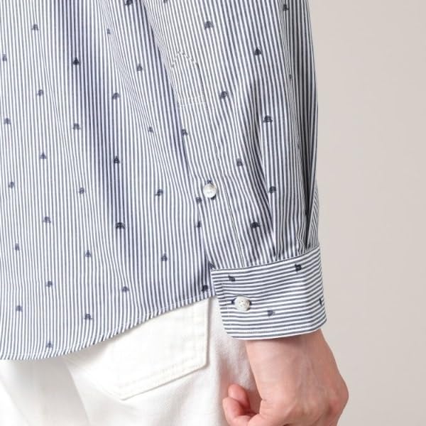 Повседневная шляпа Takeo Kikuchi с жаккардовой полоской и мотивом, угольно-серая, размер 03 07081504, мужская рубашка, рубашка, (314) (L),