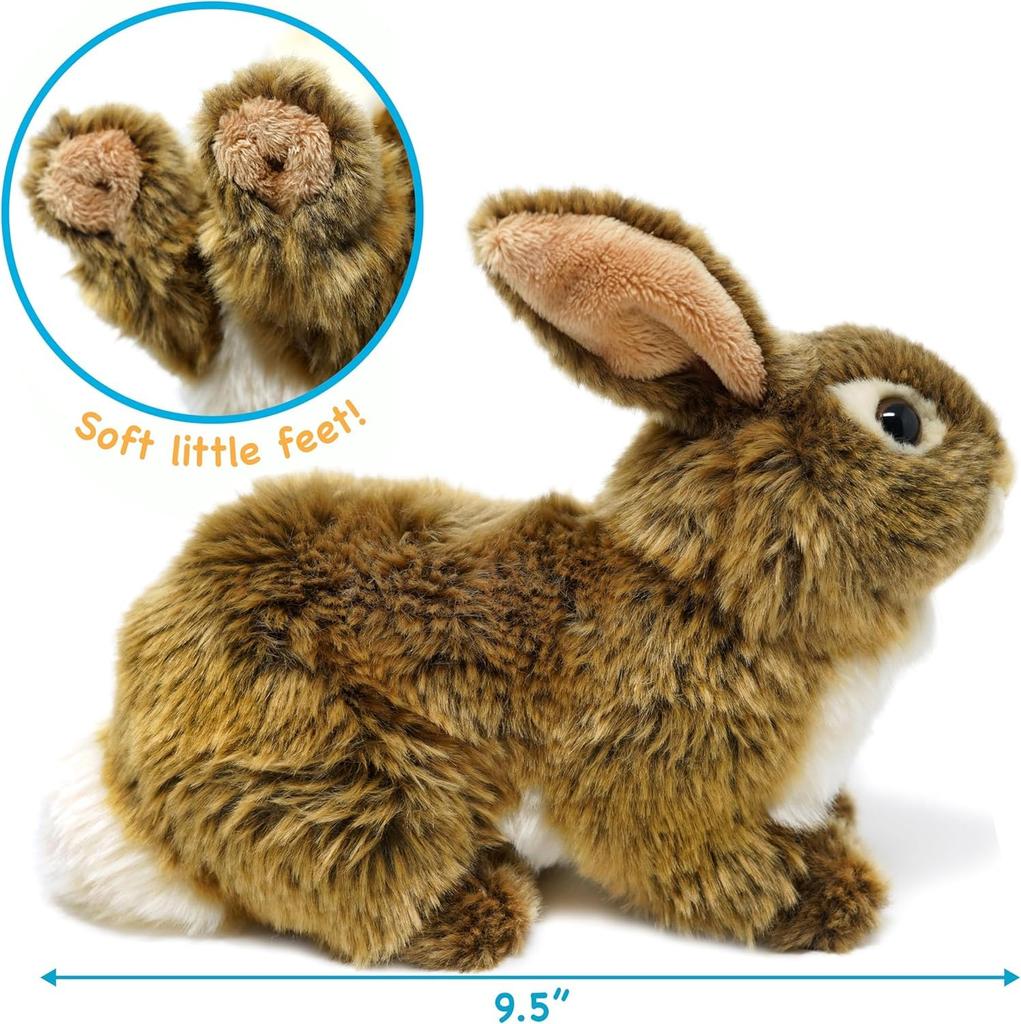 VIAHART Brown Rabbit Bridget Plush Toy Brown M Size (approx. 25cm) Fluffy and Soothing Rabbit Toy Washable Plush Toy