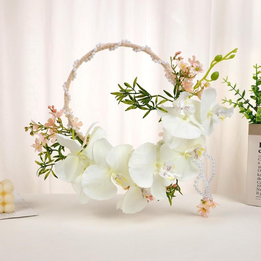 Phalaenopsis Orchid High-end Woven Floral Wreath Handmade Bridal Hand-held Bouquet
