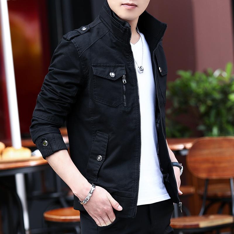 Spring and Autumn Men's Casual Cotton Jacket Slim Fit Fashion Washed Men's Edition Jacket Men's Jacket