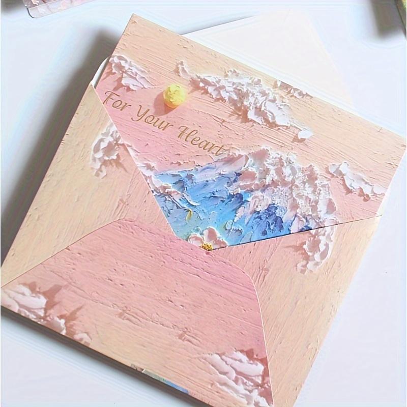 8 шт. простых поздравительных открыток с днем рождения, поздравительных открыток, конвертов и наклеек с печатью, креативных поздравительных открыток ко Дню святого Валентина