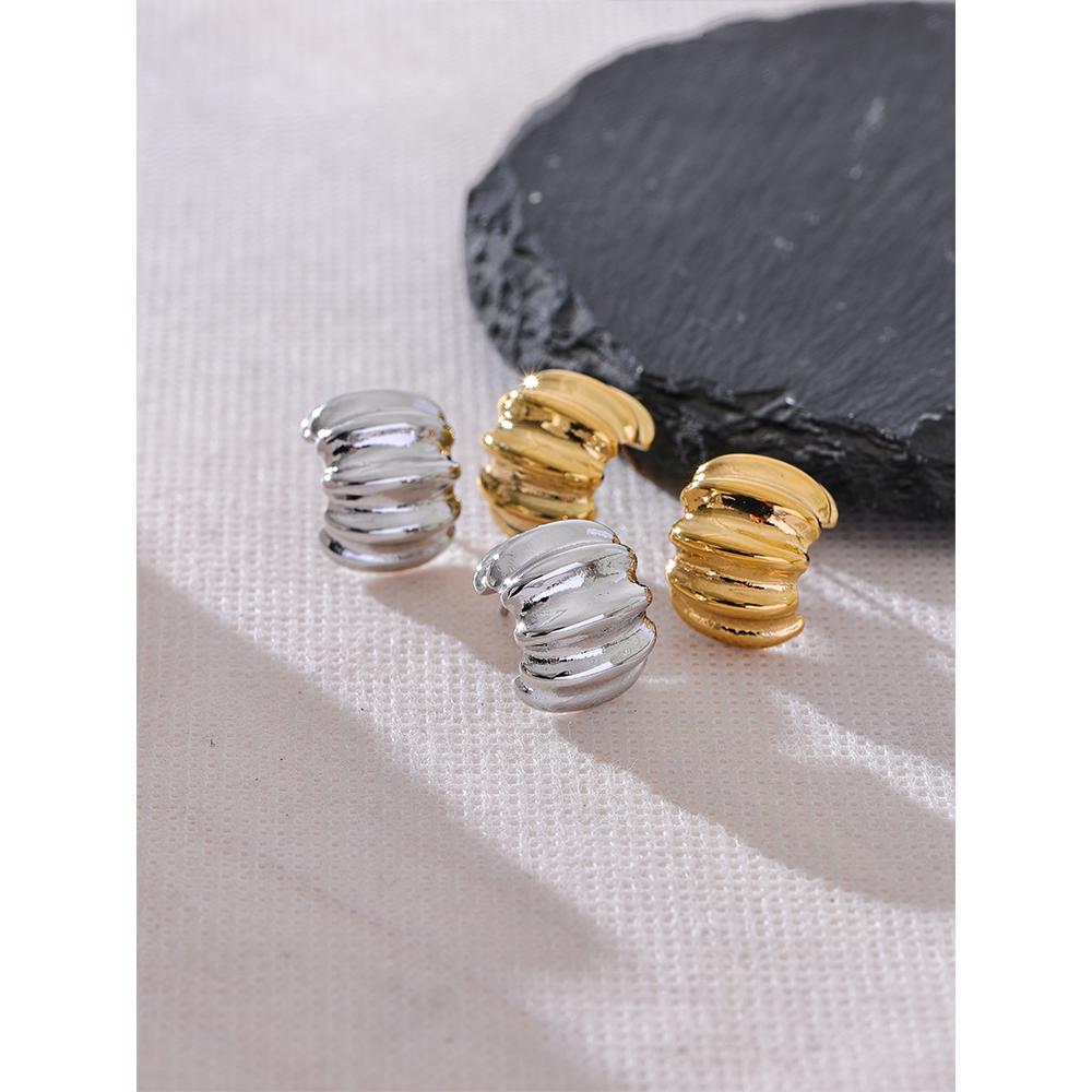 Eetit Отличительные металлические серьги C-образной формы с геометрическим рисунком, необычные серьги цвета золота, серебра, текстура, нержавеющая сталь, минималистичные ювелирные изделия, новинка