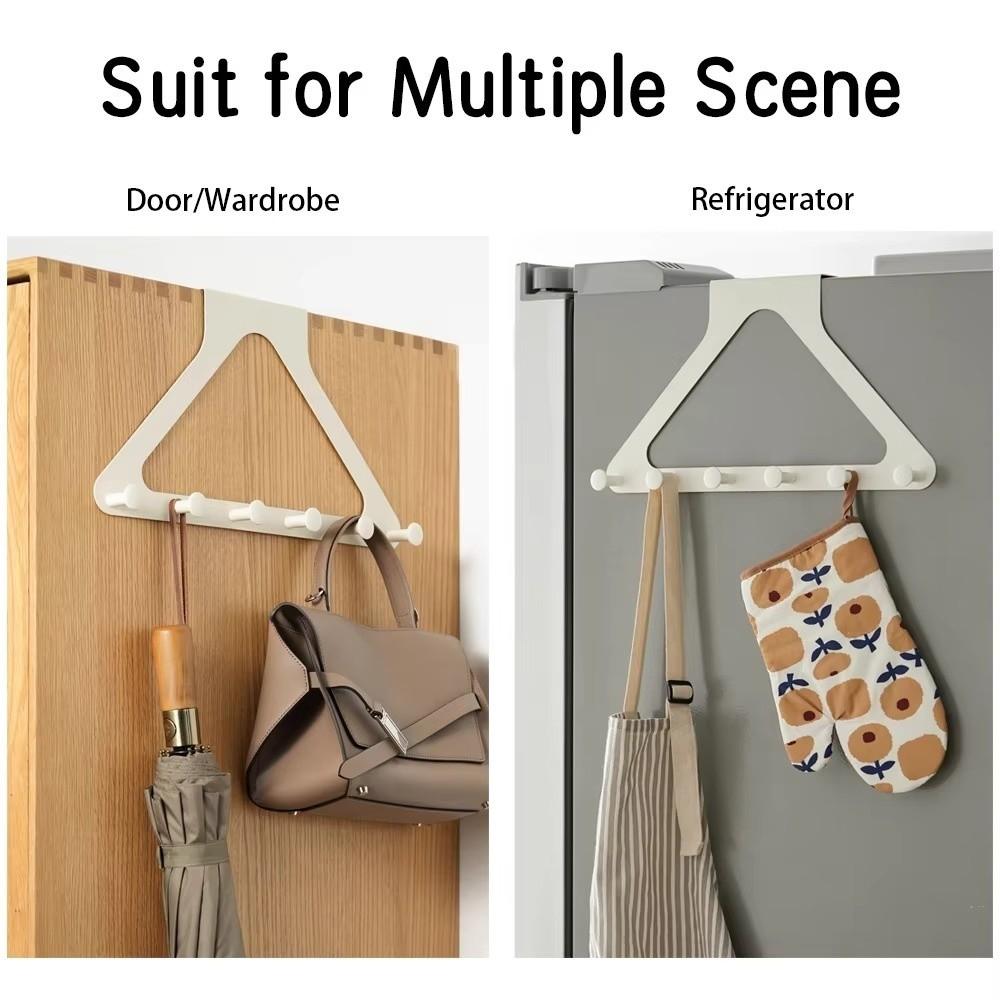Punch Free Door Hanger Hooks No-drill Wall Mounted Hanger Door Storage Hook  Coats Hats Bags