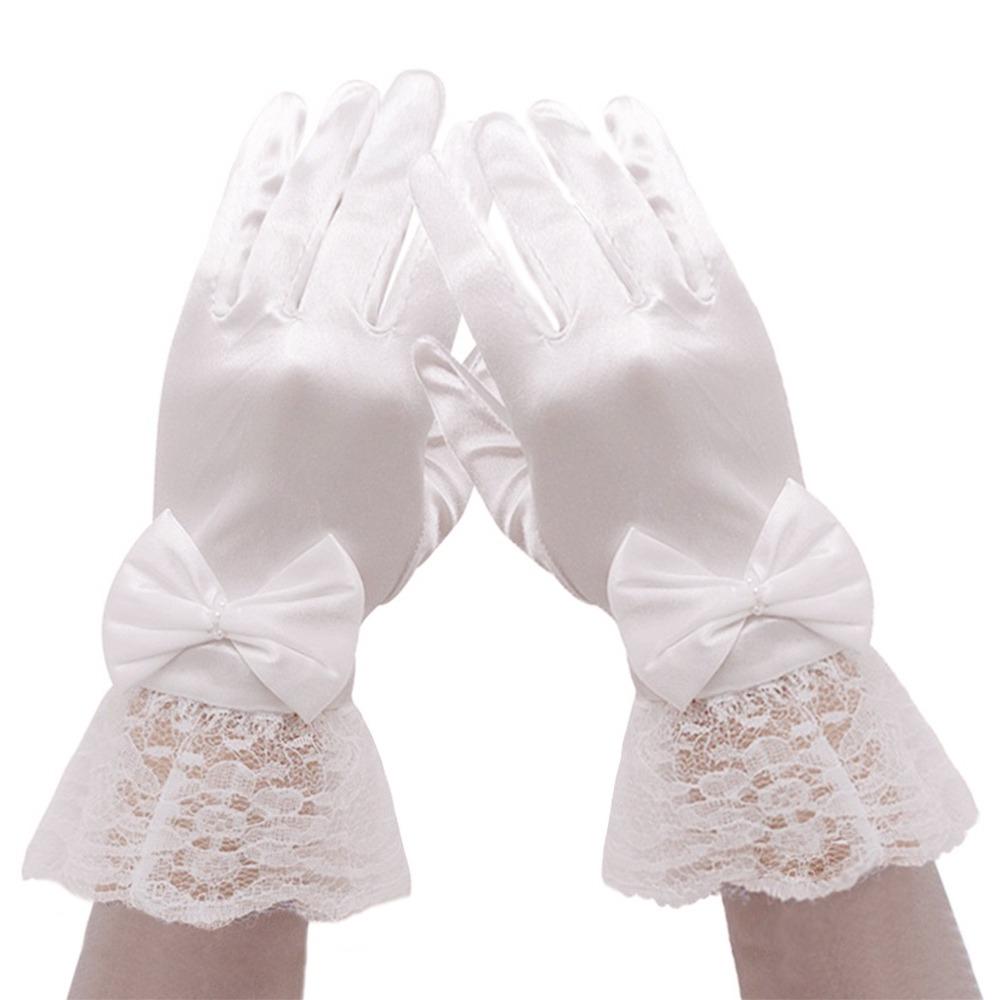 Short Lace Gloves Bow Knot Dance Gloves Creative Children's Wedding Gloves Holiday