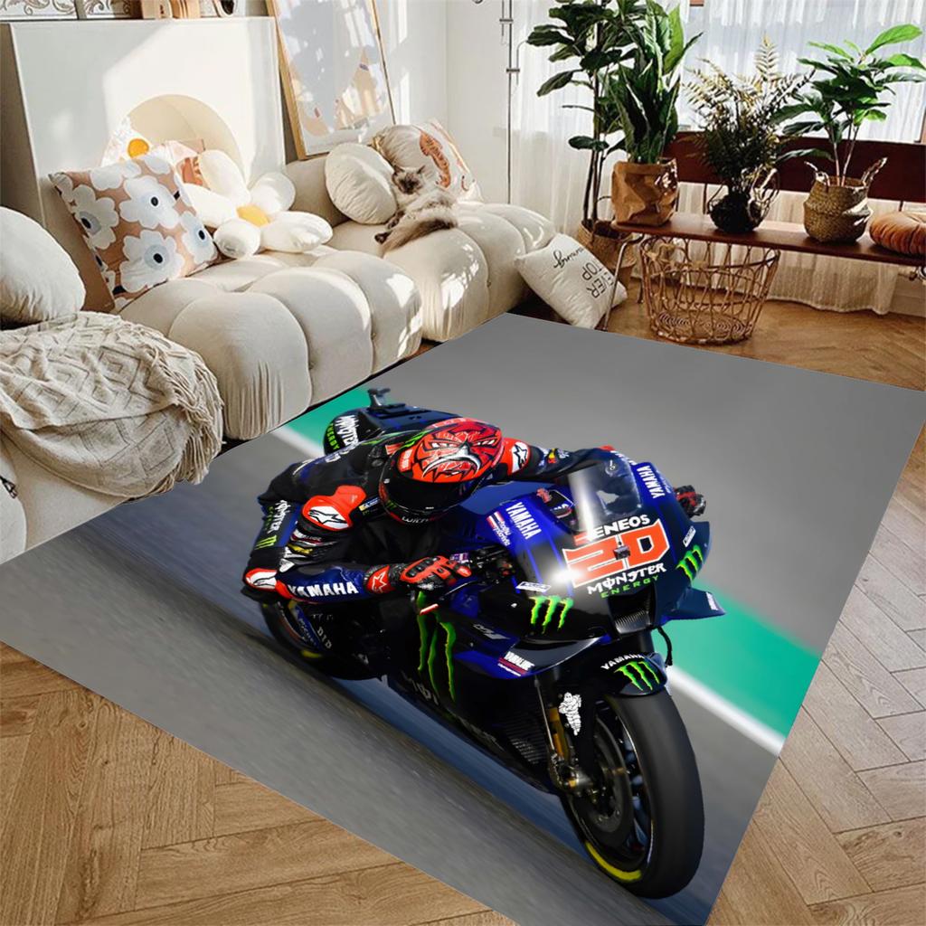 1pc Oversized Carpet Racing motorcycle Print Bedroom Decor Kid Nonslip Parlor Floor Mat Surface Comfortable Carpet Birthday Gift