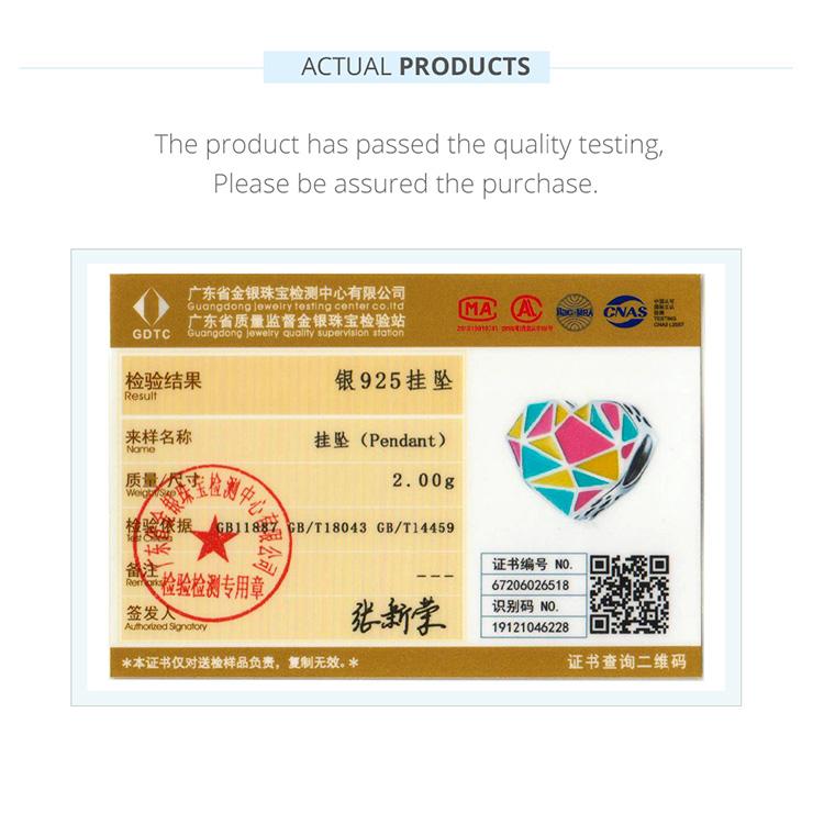 BAMOER из стерлингового серебра 925 пробы, красочные геометрические узоры, очаровательные бусины в форме сердца в форме сердца для оригинальных браслетов и ожерелья диаметром 3 мм