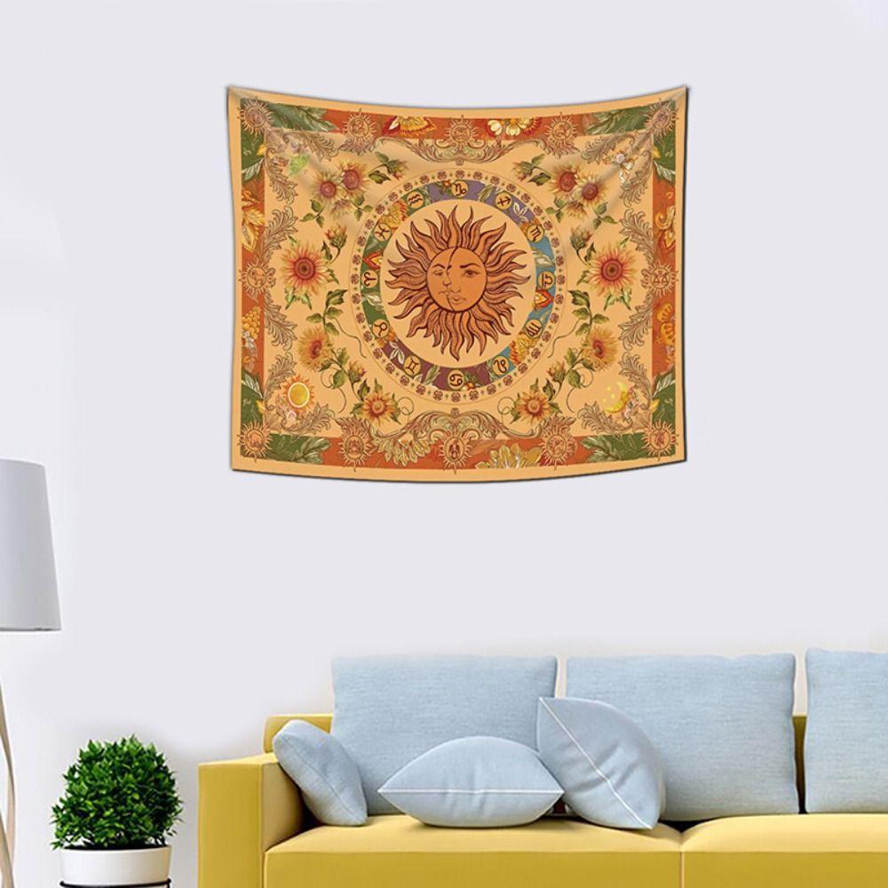 Mandala Style Sun Tapestry Sun and Moon Wall Rug Backdrop Wall Hanging Blanket Home Decor