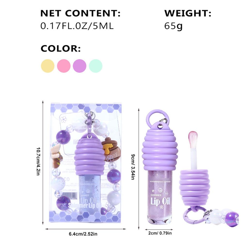 Mirror-Finish Lip Oil for Women - Tinted Hydrating Lip Gloss, Portable Lipstick for Daily Moisture