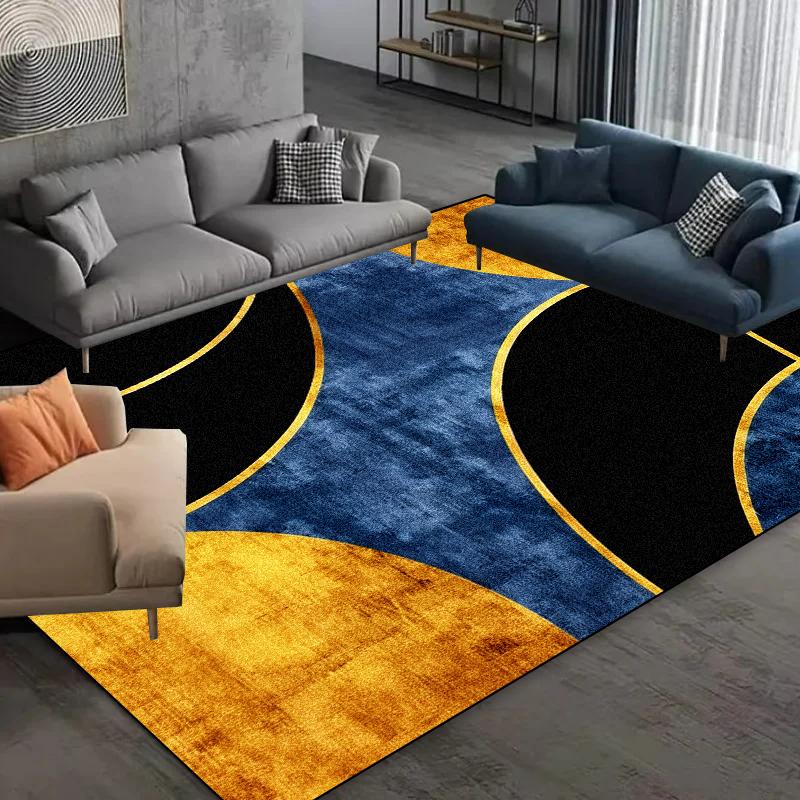 Современный геометрический ковер для гостиной, абстрактный большой ковер, нескользящий коврик для спальни, прихожей, декоративный ковер, моющийся коврик для журнального столика