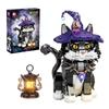 DK7047 Enchanted Cat Building Blocks 1128PCS Glowing Night Light Mode Mystical Creature Assembly Toy DIY Assembly Kit Toy