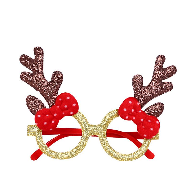 Рождественская оправа для очков для детей, рождественский подарок, блестящие очки в виде лося, Санты, снеговика, очки для украшения новогодней рождественской вечеринки