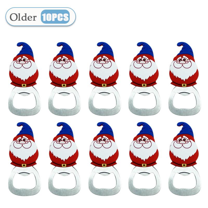 1-10PC Christmas Magnetic Bottle Opener Santa Claus Beer Eagle Silicone Fridge Magnet Kitchen Tool Holiday Gift Party Home Decor