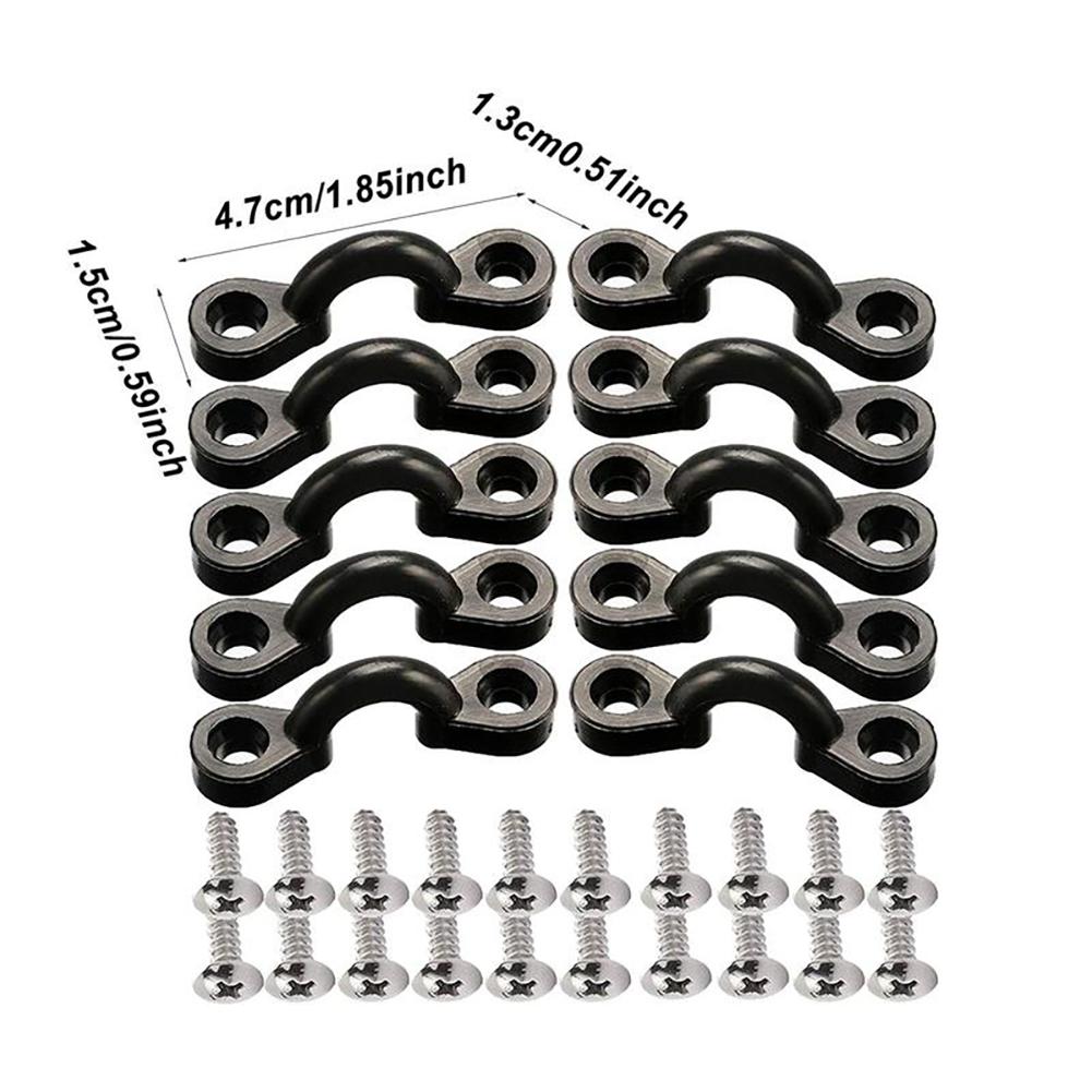 10PCS/20PCS C-Shaped Sailing Deck Rope With Screws Marine Hardware Fixed Handle Buckle Replacement Parts For Kayak Boat Accessories