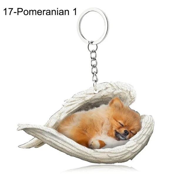 Sleek Modern Dog Cat Angel Keychain With Animal Theme For Bags And Vehicles