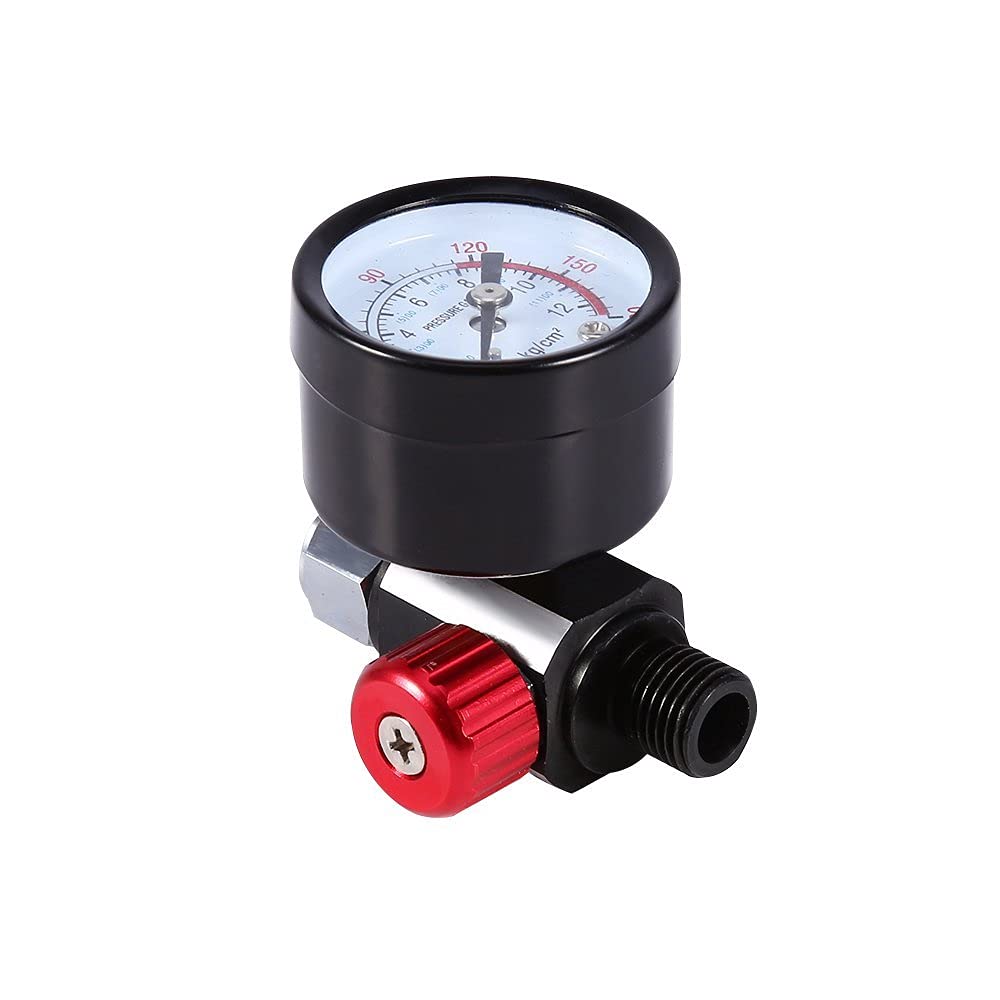 Auto Spray Gun Air Regulator (with Pressure Gauge), 1/4" BSP, Lightweight, Versatile, Durable, Corrosion-Resistant, Can be Used in Combinations
