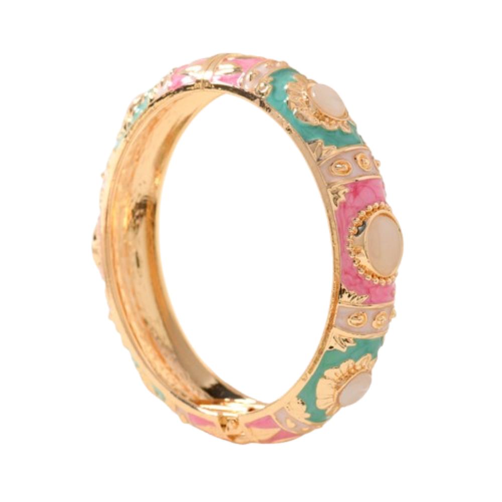 Эмалевый браслет-манжета с полым цветочным узором, двойной браслет, женский браслет на руку, винтажный браслет-клуазонне, женский