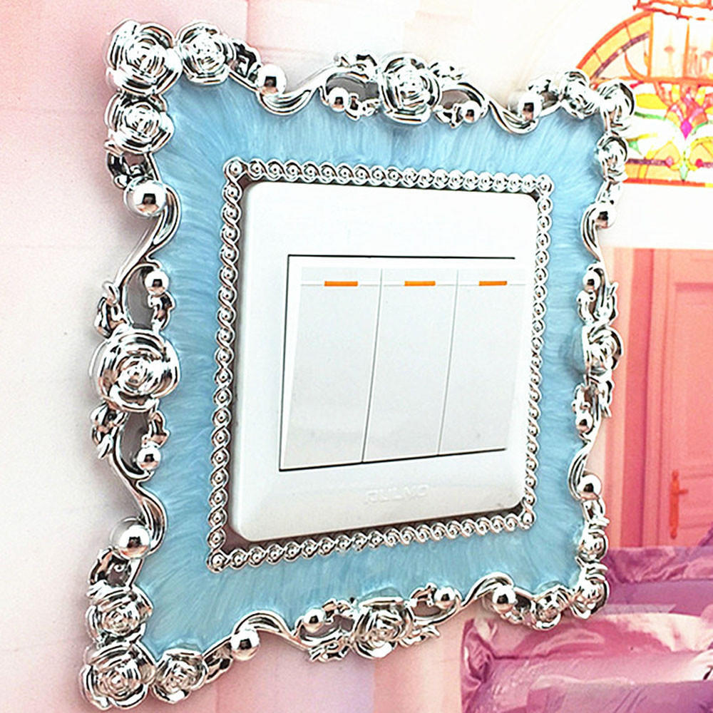 HS Home Switch Cover Square Shape Switch Wall Light Socket Stickers Room Decoration