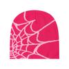 Hip Hop Spider Web Jacquard Knit Thick Warm Cold Resistant Winter Beanie Hat