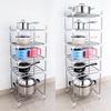 Stainless Steel Multi-Layer Floor-Standing Rack for Kitchen and Bathroom Basin and Pot Storage