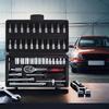 46pcs Car Repair Tool Kit 1/4-Inch Socket Set Ratchet Wrench Auto Mechanic Tools for Vehicle Maintenance and DIY Auto Repair