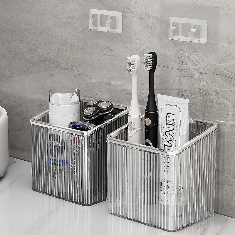 Настенный органайзер для ванной комнаты Lin Zhi для зубной щетки, зубной пасты и расчески (Без перфорации)