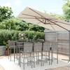 VidaXL 9-piece Garden Bar Set with Grey Poly Rattan Cushions, Bar Table Set, Bar Table and Chair, 3187648