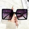 New square sunglasses, European and American trends, street shooting sunglasses, UV-proof sunglasses for women