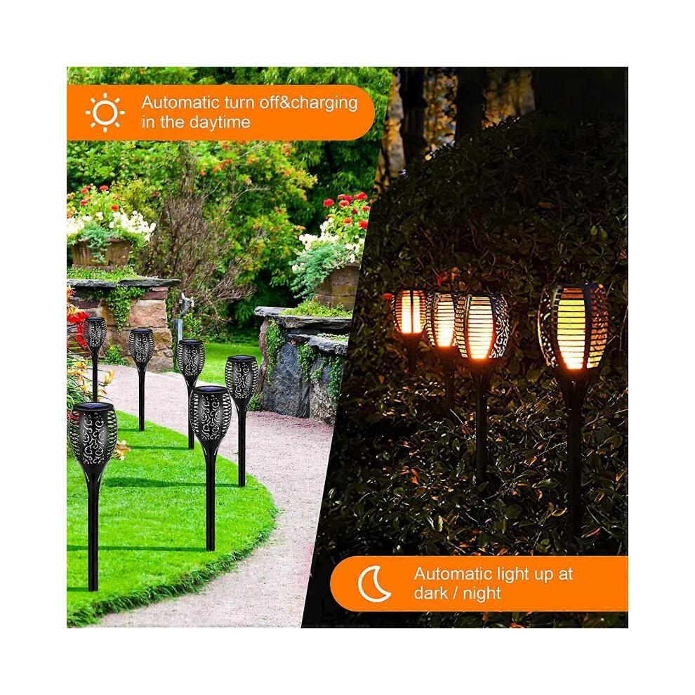 Garden Torch Light, 4 Pack LED Lights Solar Torch Waterproof IP65 Garden Torch Light Decor Lamp & Solar Light Lamp Garden/Pathway/Yard Decoration